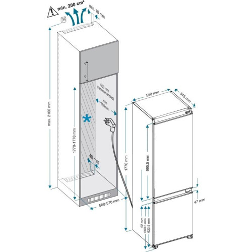 Холодильник/ Холодильник Hyundai HBR 1784 2-хкамерн. белый