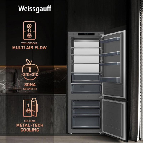 Холодильник/ Холодильник Weissgauff WRKI 1970 Total NoFrost Inverter Premium EcoFresh 2-хкамерн. инвертер (433160)