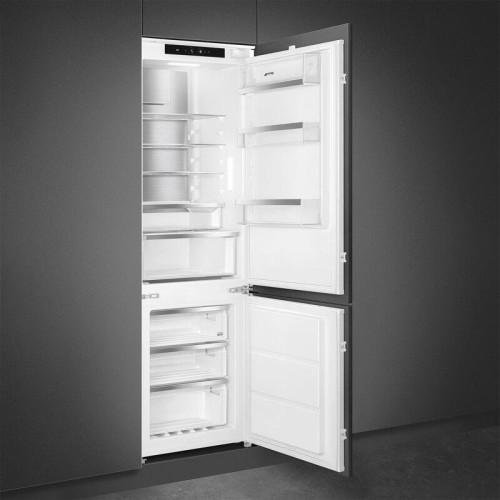 Встраиваемый холодильник Smeg/ Встраиваемый холодильник Smeg, полный NoFrost, скользящие направляющие, перенавешиваемая дверь, объем 248 л, LCD дисплей с сенсорным управлением, LED освещение, акустический сигнал при открытой дверце, световой/акустический 