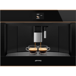 Кофемашина Smeg/ SMEG CMS4604NRRU Автоматическая кофемашина, 60 см, высота 45 см, черное стекло Eclipse, медный профиль