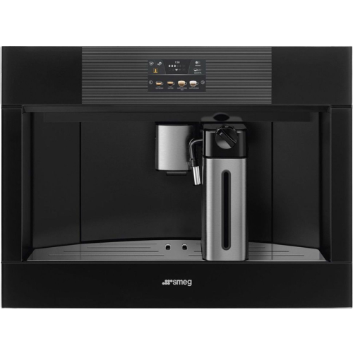 Автоматическая кофемашина Smeg/ Автоматическая кофемашина Smeg, 60 см, высота 45 см, сенсорное управление, TFT дисплей, 13 программ, регулировка уровня кофе на чашку, цвет черное стекло