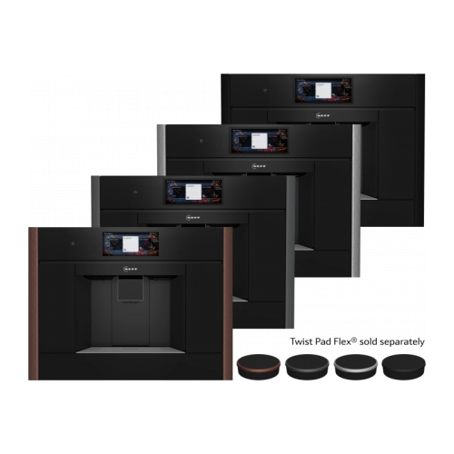 Встраиваемая кофемашина NEFF/ Встраиваемая кофемашина NEFF, проточный нагреватель SensoFlowSystem, емкость контейнера для молока 500 мл, подсветка, автоотключение, объем резервуара для воды 2.5 л, 6.8-дюймовый TFT-дисплей, сенсорное управление Twist Pad F