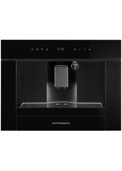 Автоматическая кофемашина Kuppersberg/ Автоматическая кофемашина, коллекция High-Tech,управление сенсорное,максимальное давление 20 бар,емкость для воды 1.8л, есть капучинатор,приготовление кофе автоматическое, материал панели стекло,цвет черный