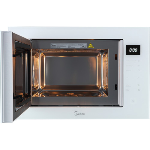Встраиваемая микроволновая печь Midea/ MDK/Встраиваемая микроволновая печь Midea, глубина 40 см, объем 25 л, мощность 900 Вт, мощность гриля 1000 Вт, сенсорное управление, 5 уровней мощности, 8 автоматических программ, таймер, цвет белое стекло
