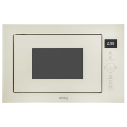 Встраиваемая микроволновая печь/ 38.8х59.4х37.4 см, 25 л, 900 Вт, гриль: 1000 Вт, сенсорное управление, LED дисплей, 8 автопрограмм, бежевое стекло