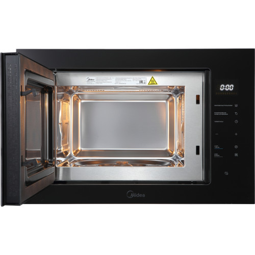 Встраиваемая микроволновая печь Midea/ MDK/Встраиваемая микроволновая печь Midea, глубина 40 см, объем 25 л, мощность 900 Вт, мощность гриля 1000 Вт, сенсорное управление, 5 уровней мощности, 8 автоматических программ, таймер, цвет черное стекло