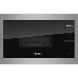 Встраиваемая микроволновая печь Midea/ MDK/Объем 25 л, Мощность микроволн 900 Вт, Мощность гриля 1000 Вт, Сенсорное  управление, Корпус из нержавеющей стали 8 программ авто меню, 5 уровней мощности, Таймер, Размораживание по весу /времени, Звуковой сигнал