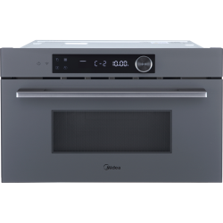 Встраиваемая микроволновая печь Midea/ MDK/Встраиваемая микроволновая печь Midea, объем 34 л, комбинированное управление, 5 уровней мощности, 8 автоматических программ, таймер, гриль, размораживание, поворотный стол, цвет серый