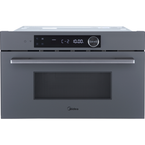 Встраиваемая микроволновая печь Midea/ MDK/Встраиваемая микроволновая печь Midea, объем 34 л, комбинированное управление, 5 уровней мощности, 8 автоматических программ, таймер, гриль, размораживание, поворотный стол, цвет серый