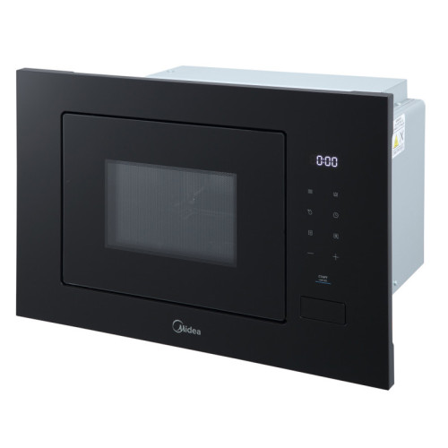 Встраиваемая микроволновая печь Midea/ MDK/Встраиваемая микроволновая печь Midea, объем 20 л, мощность 800 Вт (мощность гриля 1000 Вт), электронное управление, 8 автоматических программ, 5 уровней мощности, таймер, размораживание, цвет черное стекло