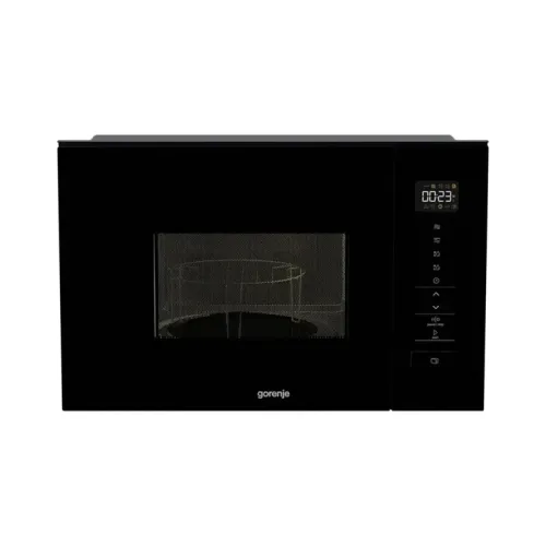 Встраиваемая микроволновая печь Gorenje/ Встраиваемая микроволновая печь Gorenje, 20 л, 5 уровней мощности, 8 автопрограмм, сенсорное управление, дисплей, гриль, поворотный стол, AquaClean, автоменю цвет черный