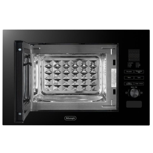 Встраиваемая микроволновая печь Delonghi/ Встраиваемая микроволновая печь Delonghi, объем 20 л, сенсорное управление, цифровой дисплей, таймер, гриль, 5 уровней мощности, 8 автопрограмм, цвет черное стекло