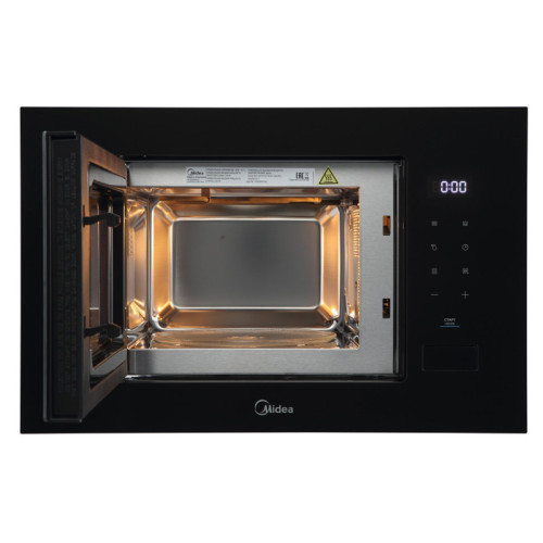 Встраиваемая микроволновая печь Midea/ MDK/Встраиваемая микроволновая печь Midea, объем 20 л, мощность 800 Вт (мощность гриля 1000 Вт), электронное управление, 8 автоматических программ, 5 уровней мощности, таймер, размораживание, цвет черное стекло