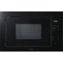 Встраиваемая микроволновая печь Midea/ MDK/Встраиваемая микроволновая печь Midea, глубина 40 см, объем 25 л, мощность 900 Вт, мощность гриля 1000 Вт, сенсорное управление, 5 уровней мощности, 8 автоматических программ, таймер, цвет черное стекло