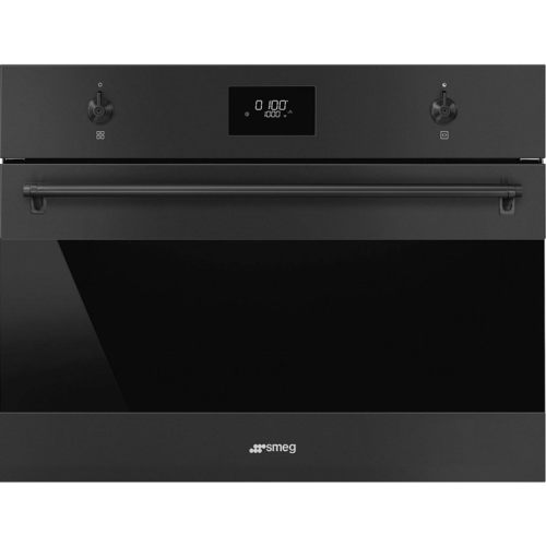 Встраиваемая микроволновая печь SMEG/ Встраиваемая микроволновая печь, 45 см, 40л., 4 функций, Цвет чёрный матовый, Черное стекло Eclipse