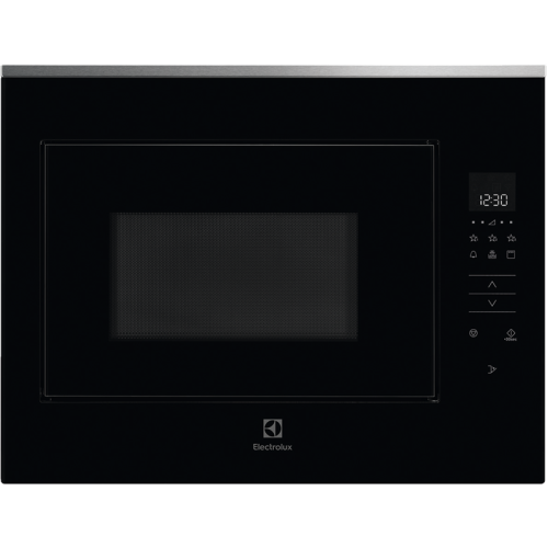 Встраиваемая микроволновая печь ELECTROLUX/ Встраиваемая микроволновая печь с грилем, объем 25 л., высота 459 мм, цвет черный/нерж.cталь