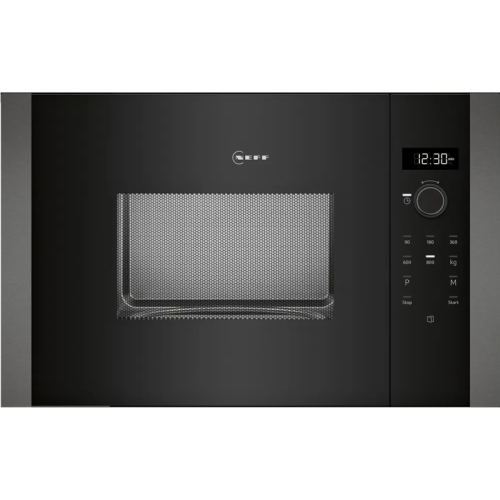 Встраиваемая микроволновая печь NEFF/ Встраиваемая микроволновая печь NEFF, 38 см, объем 20 л, электронное управление TouchControl, 7 автоматических программ, 5 уровенй мощности, LED освещение, дисплей, часы EasyClock, цвет графит