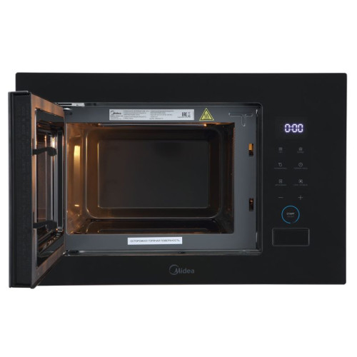 Встраиваемая микроволновая печь Midea/ MDK/Встраиваемая микроволновая печь Midea, объем 26 л, мощность 900 Вт (мощность гриля 1000 Вт), сенсорное управление, 10 автоматических программ, 5 уровней мощности, таймер, размораживание, цвет черное стекло