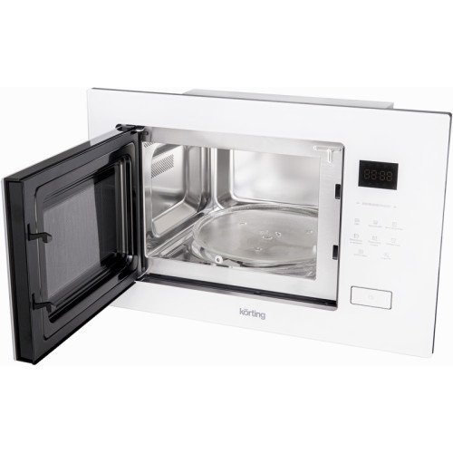 Встраиваемая микроволновая печь KORTING/ Встраиваемая микроволновая печь KORTING, 28 л, сенсорное управление, таймер, быстрый старт, гриль, дисплей, 21 авторежим, цвет белое стекло