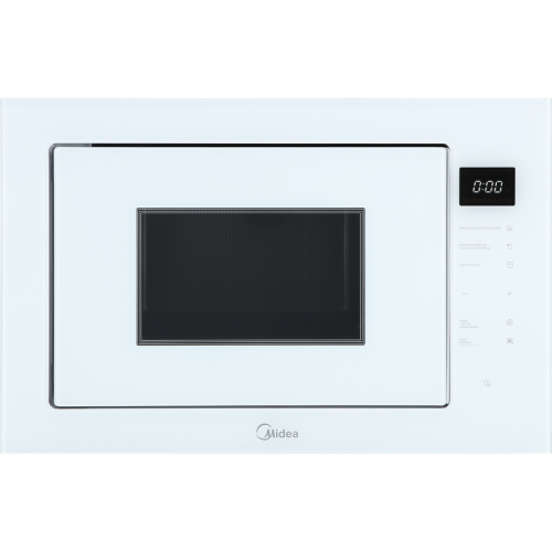 Встраиваемая микроволновая печь Midea/ MDK/Встраиваемая микроволновая печь Midea, глубина 40 см, объем 25 л, мощность 900 Вт, мощность гриля 1000 Вт, сенсорное управление, 5 уровней мощности, 8 автоматических программ, таймер, цвет белое стекло