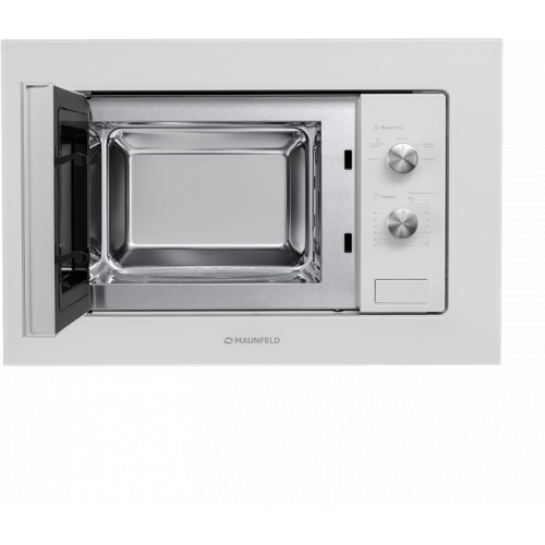 Встраиваемая микроволновая печь MAUNFELD/ Встраиваемая микроволновая печь MAUNFELD MBMO.20.1PGW 60 см, 595x343,5x388 мм, механическое управление, 20 л, 1250 Вт, белый цвет