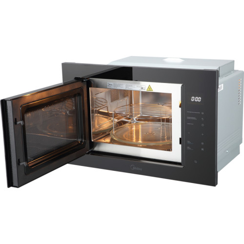 Встраиваемая микроволновая печь Midea/ MDK/Встраиваемая микроволновая печь Midea, глубина 40 см, объем 25 л, мощность 900 Вт, мощность гриля 1000 Вт, сенсорное управление, 5 уровней мощности, 8 автоматических программ, таймер, цвет черное стекло
