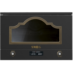 Встраиваемая микроволновая печь SMEG/ Встраиваемая микроволновая печь SMEG, Cortina, 6 функций, LED-дисплей, поворотные переключатели, таймер, объем 23 л, гриль, цвет антрацит