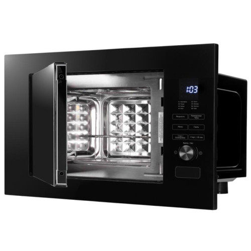 Встраиваемая микроволновая печь Delonghi/ Встраиваемая микроволновая печь Delonghi, объем 20 л, сенсорное управление, цифровой дисплей, таймер, гриль, 5 уровней мощности, 8 автопрограмм, цвет черное стекло