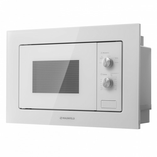 Встраиваемая микроволновая печь MAUNFELD/ Встраиваемая микроволновая печь MAUNFELD MBMO.20.1PGW 60 см, 595x343,5x388 мм, механическое управление, 20 л, 1250 Вт, белый цвет