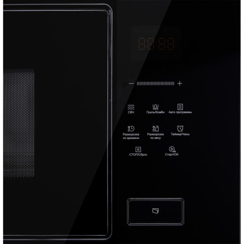 Встраиваемая микроволновая печь KORTING/ Встраиваемая микроволновая печь KORTING, 28 л, сенсорное управление, таймер, быстрый старт, гриль, дисплей, 21 авторежим, цвет черное стекло