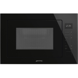 Встраиваемая микроволновая печь SMEG/ Встраиваемая микроволновая печь SMEG, 6 функций, 8 автоматических программ, гриль, LED-дисплей, сенсорное управление Touch Control, таймер, быстрый старт, объем 26 л, LED подсветка, поворотный стол, цвет черный
