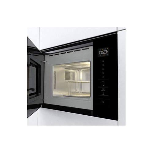 Встраиваемая микроволновая печь Gorenje/ Встраиваемая микроволновая печь Gorenje, 20 л, 5 уровней мощности, 8 автопрограмм, сенсорное управление, дисплей, гриль, поворотный стол, AquaClean, автоменю цвет черный