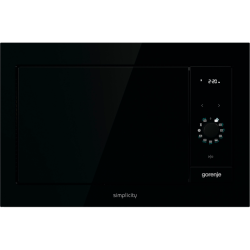 Встраиваемая микроволновая печь GORENJE/ Коллекция: Simplicity, Объем, л: 23, Мощность микроволн, Вт: 900, Цвет: черный, Гриль: кварцевый