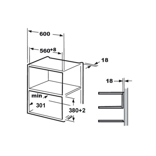 Встраиваемая микроволновая печь EVELUX, Hi-Tech, объем 17 л, электронное управление, 8 уровней мощности, гриль, таймер, дисплей, 8 авторежимов, цвет черный