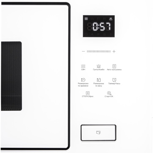 Встраиваемая микроволновая печь KORTING/ Встраиваемая микроволновая печь KORTING, 28 л, сенсорное управление, таймер, быстрый старт, гриль, дисплей, 21 авторежим, цвет белое стекло