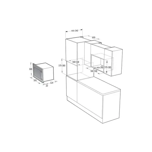 Встраиваемые микроволновые печи GORENJE/ Встраиваемые микроволновые печи GORENJE,Электронное управление,Цвет: Черный,Открывание дверцы: Открывание дверцы влево,Объем: 20 л,Габаритные размеры (шхвхг): 59,5 × 38,8 × 34,4 см