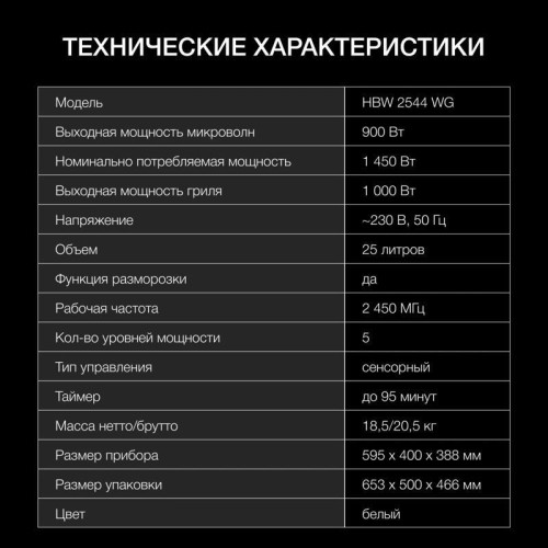 Микроволновая печь/ Микроволновая печь Hyundai HBW 2544 WG 25л. 900Вт белый (встраиваемая) Микроволновая печь/ Микроволновая печь Hyundai HBW 2544 WG 25л. 900Вт белый (встраиваемая)