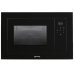 Встраиваемая микроволновая печь SMEG/ Встраиваемая микроволновая печь, 60 см, высота 38 см, 5 функций, стекло Deep Black (чёрное)