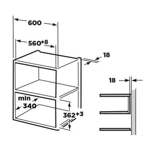 Встраиваемая микроволновая печь Midea/ MDK/Встраиваемая микроволновая печь Midea, объем 20 л, мощность 800 Вт (мощность гриля 1000 Вт), электронное управление, 8 автоматических программ, 5 уровней мощности, таймер, размораживание, цвет черное стекло