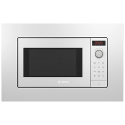 Встраиваемые микроволновые печи BOSCH/ Встраиваемые микроволновые печи BOSCH BEL653MW3 Serie 2, встраиваемая микроволновая печь c грилем, белый, микроволны до 800 Вт, 5 ступеней мощности микроволн, поворотный переключатель, 8 автоматических программ, памя