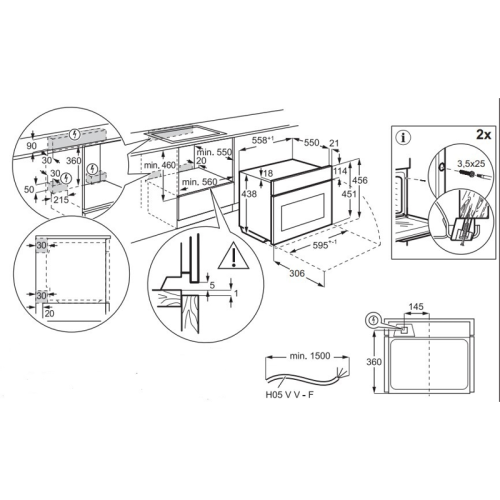 Встраиваемая микроволновая печь ELECTROLUX/ Встраиваемая СВЧ, размеры (ВхШхГ) 455x595x567 мм,мощность микроволн: 1000 Вт, гриль 1200 Вт . 42 литра,нержавеющая сталь ,Польша