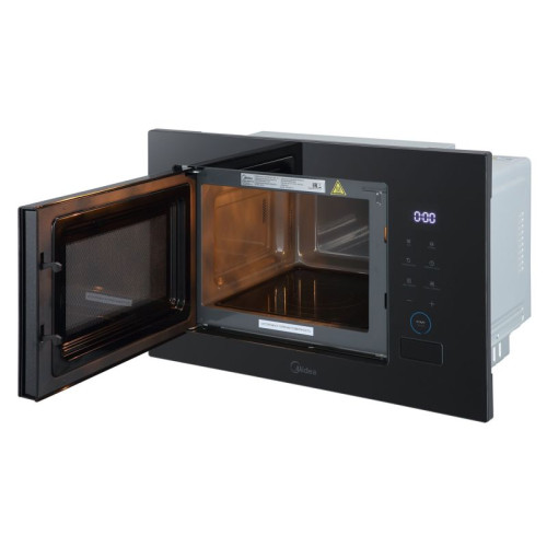 Встраиваемая микроволновая печь Midea/ MDK/Встраиваемая микроволновая печь Midea, объем 26 л, мощность 900 Вт (мощность гриля 1000 Вт), сенсорное управление, 10 автоматических программ, 5 уровней мощности, таймер, размораживание, цвет черное стекло