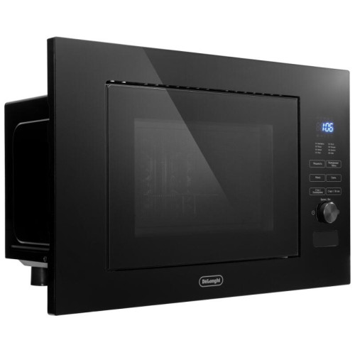 Встраиваемая микроволновая печь Delonghi/ Встраиваемая микроволновая печь Delonghi, объем 20 л, сенсорное управление, цифровой дисплей, таймер, гриль, 5 уровней мощности, 8 автопрограмм, цвет черное стекло