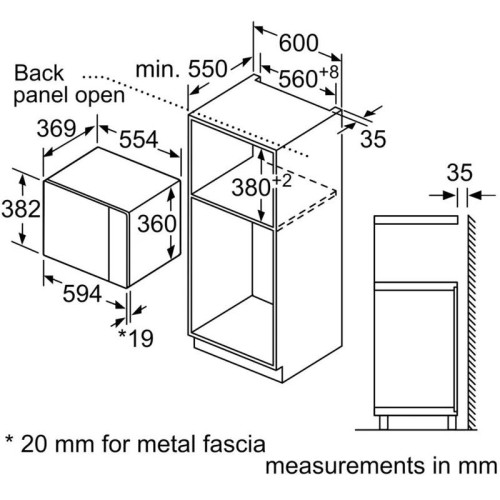 Микроволновая печь/ Микроволновая печь Bosch BEL554MW2 25л. 900Вт белый (встраиваемая)