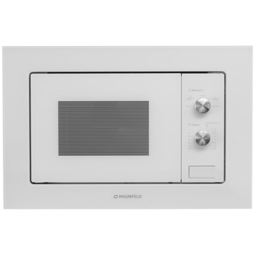 Встраиваемая микроволновая печь MAUNFELD/ Встраиваемая микроволновая печь MAUNFELD MBMO.20.1PGW 60 см, 595x343,5x388 мм, механическое управление, 20 л, 1250 Вт, белый цвет