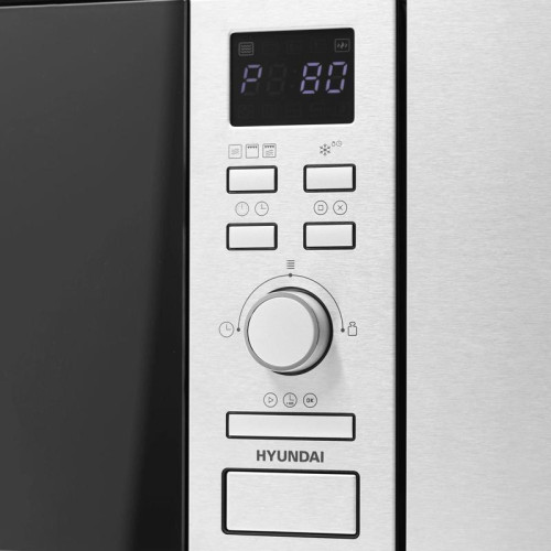 Микроволновая печь/ Микроволновая печь Hyundai HBW 2040 IX 20л. 800Вт серебристый (встраиваемая)