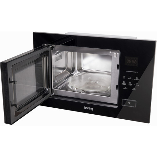 Встраиваемая микроволновая печь KORTING/ Встраиваемая микроволновая печь KORTING, 28 л, сенсорное управление, таймер, быстрый старт, гриль, дисплей, 21 авторежим, цвет черное стекло