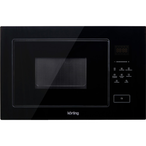 Встраиваемая микроволновая печь KORTING/ Встраиваемая микроволновая печь KORTING, 28 л, сенсорное управление, таймер, быстрый старт, гриль, дисплей, 21 авторежим, цвет черное стекло