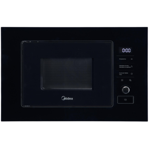 Встраиваемая микроволновая печь Midea/ MDK/Встраиваемая микроволновая печь Midea, объем 17 л, мощность 900 Вт, электронное управление, 8 программ, 5 уровней мощности, таймер, звуковой сигнал,, размораживание, защита от детей, цвет черное стекло