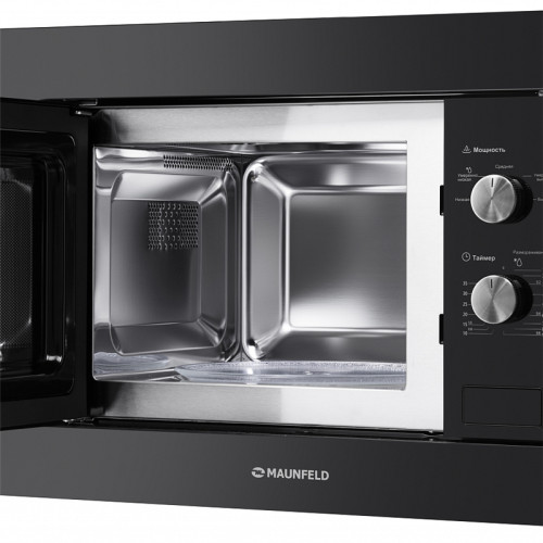Встраиваемая микроволновая печь MAUNFELD MBMO.20.1PGB/ Встраиваемая микроволновая печь MAUNFELD MBMO.20.1PGB MBMO.20.1PGB 60 см, 595x343,5x388 мм, механическое управление, 20 л, 1250 Вт, черный цвет